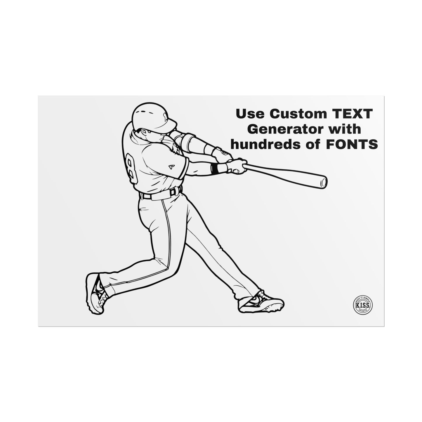 Baseball Star Batter Poster — With Custom Text & Fonts