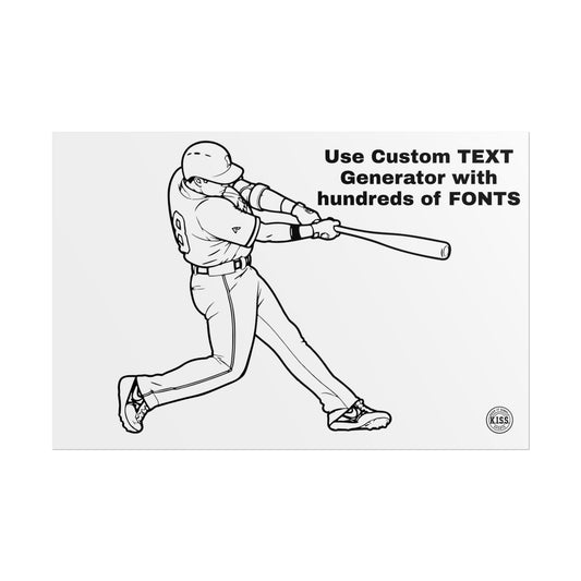 Baseball Star Batter Poster — With Custom Text & Fonts