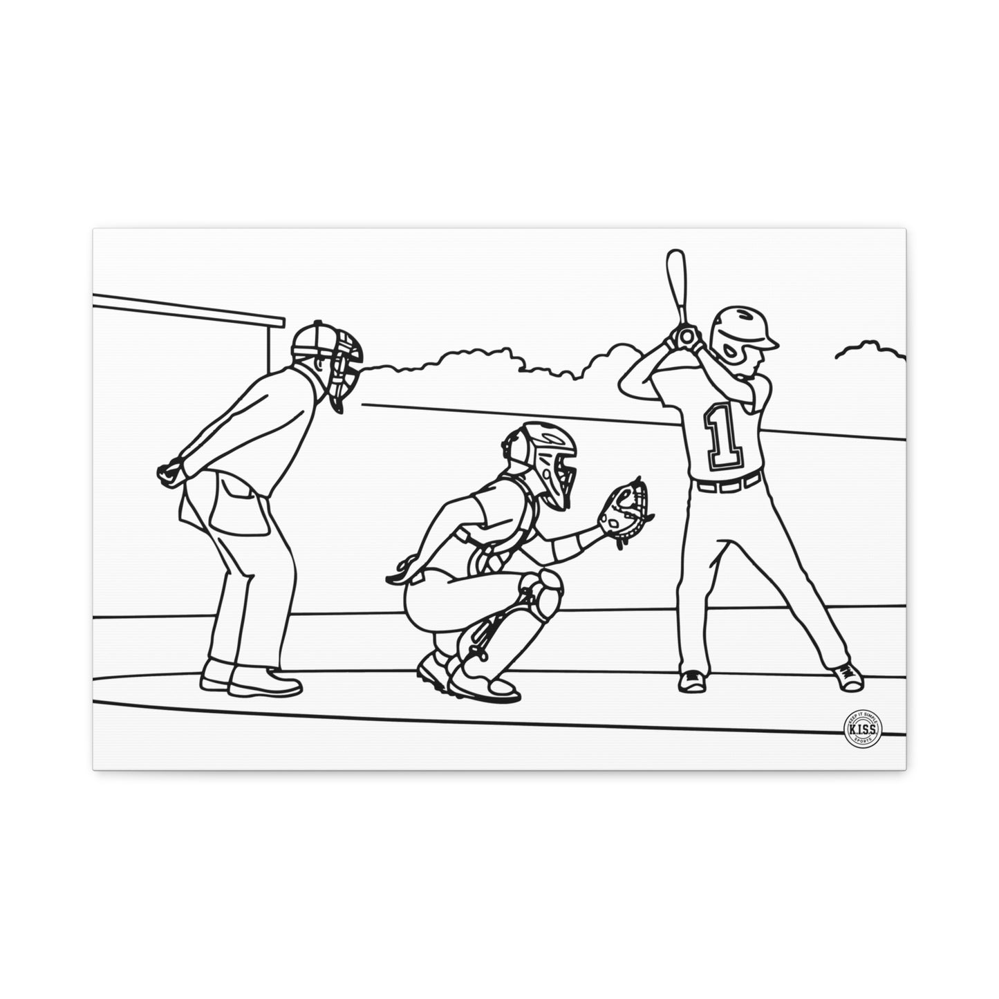 Baseball Line Art Stretch Canvas — Wall Decor