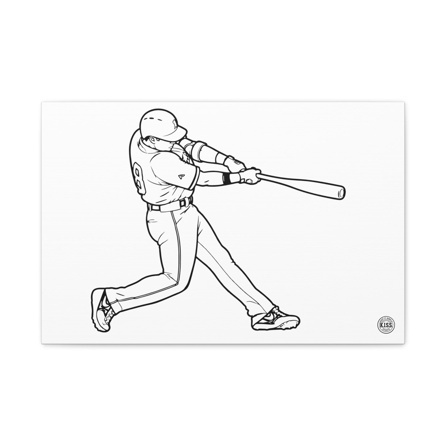 Hero Batter Stetched Canvas — Minimalist Sports Art