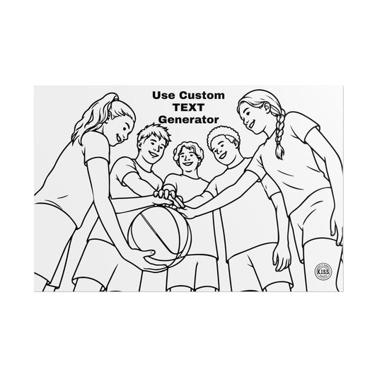 Youth Basketball Teamwork Poster — Customize Message
