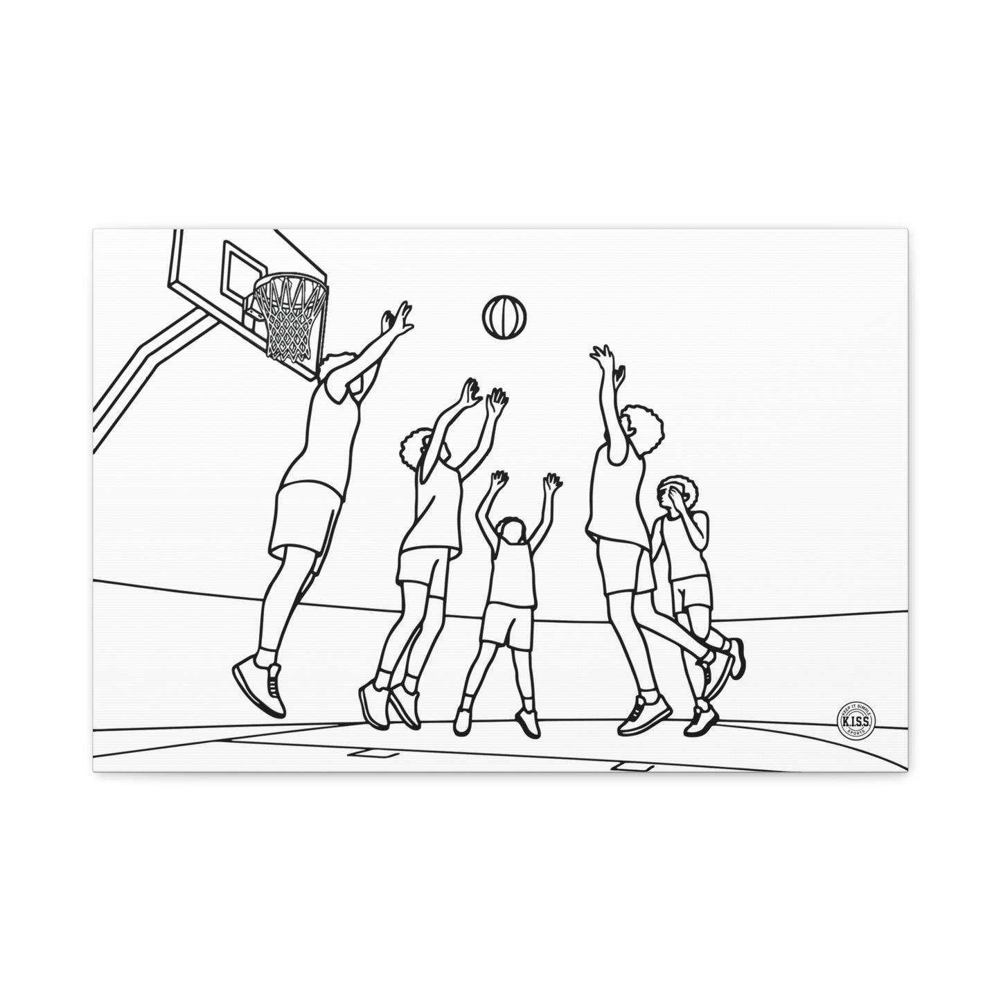 Basketball Fun Stetched Canvas — Minimalist Sports Art
