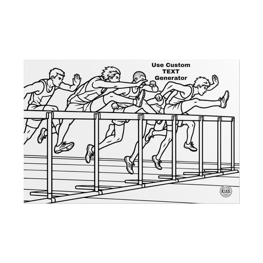 Hurdle Race Poster – Track & Field Athlete Wall Art