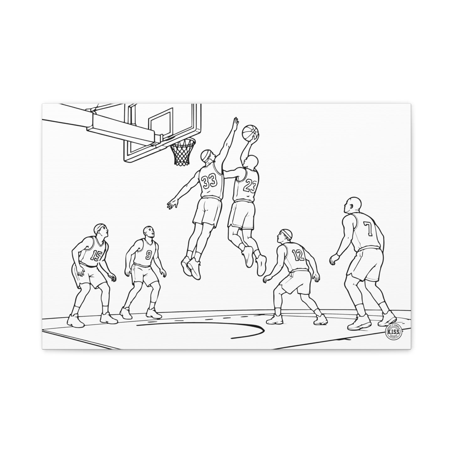 Basketball Action Stretched Canvas